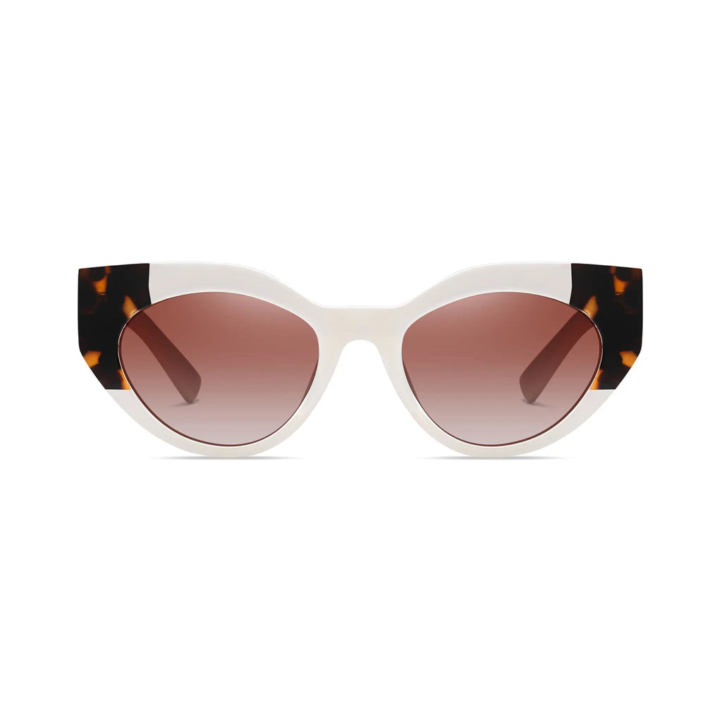 Betty’s Retro Shades Carlotta sunglasses in white with amber gradient lenses