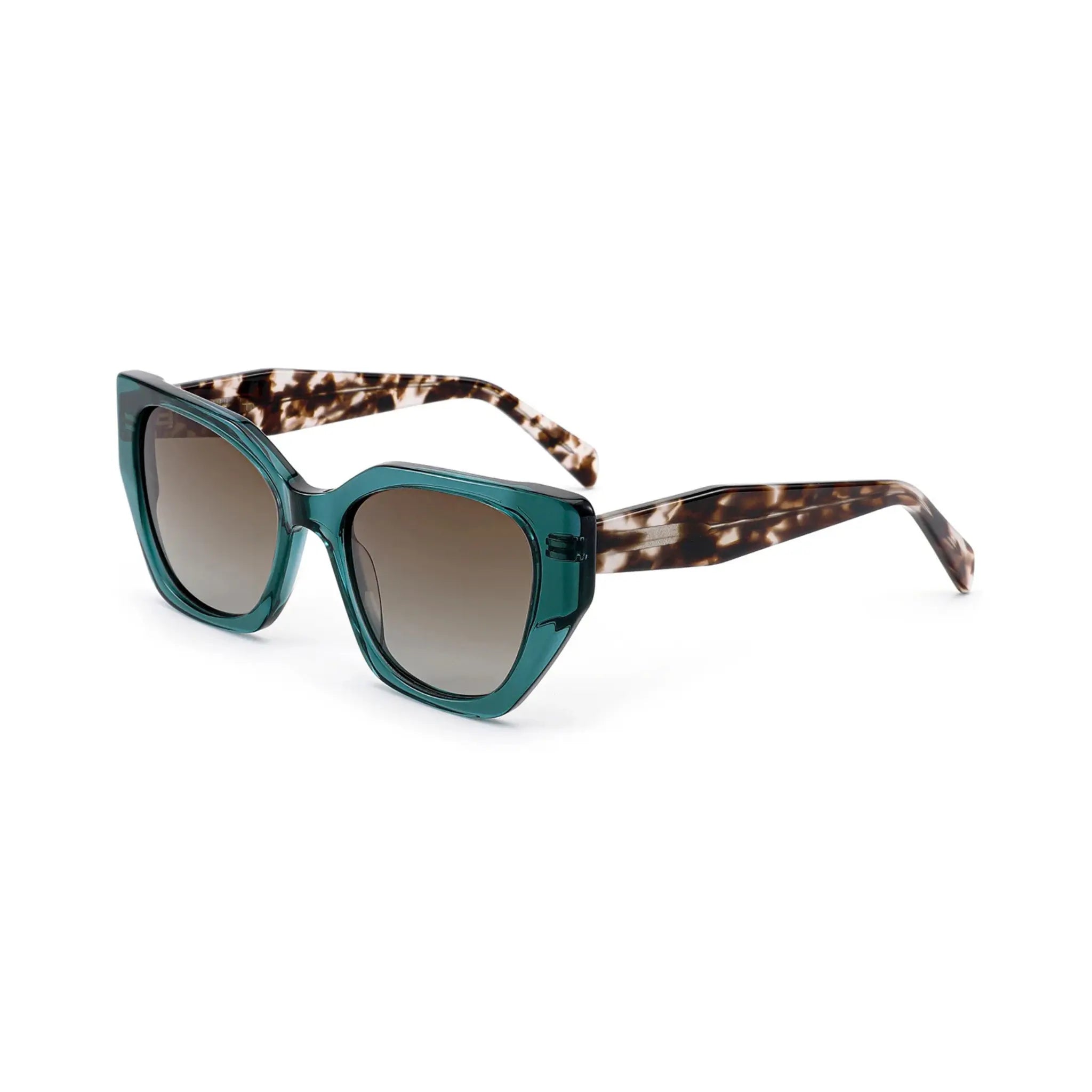 Betty’s Retro Shades Celeste sunglasses in clear green with amber gradient lenses