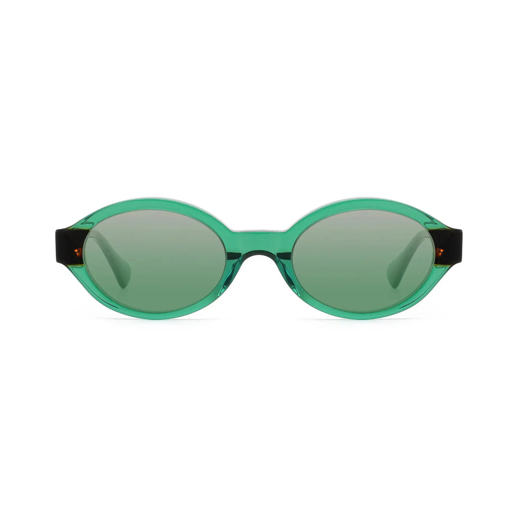 Betty’s Retro Shades Daisy sunglasses in marbled green with green gradient lenses