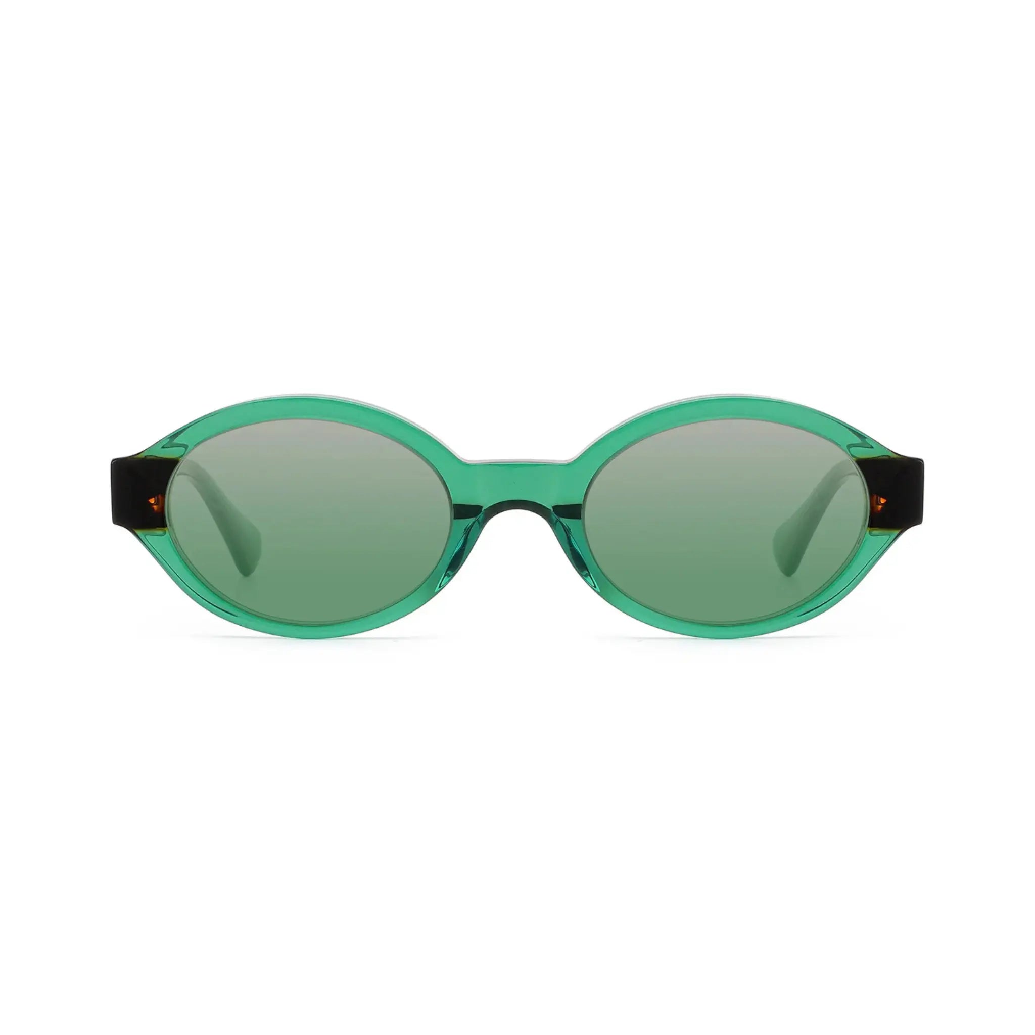 Betty’s Retro Shades Daisy sunglasses in marbled green with green gradient lenses