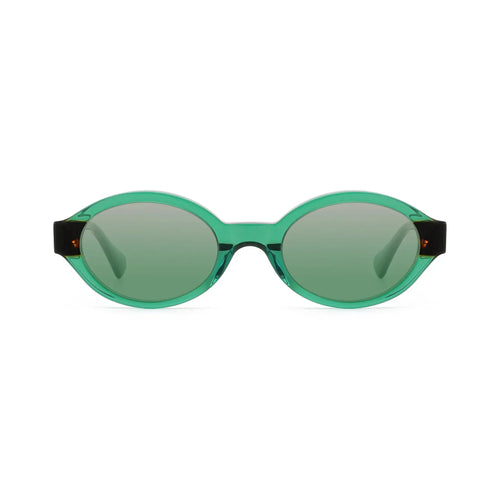 Betty’s Retro Shades Daisy sunglasses in marbled green with green gradient lenses