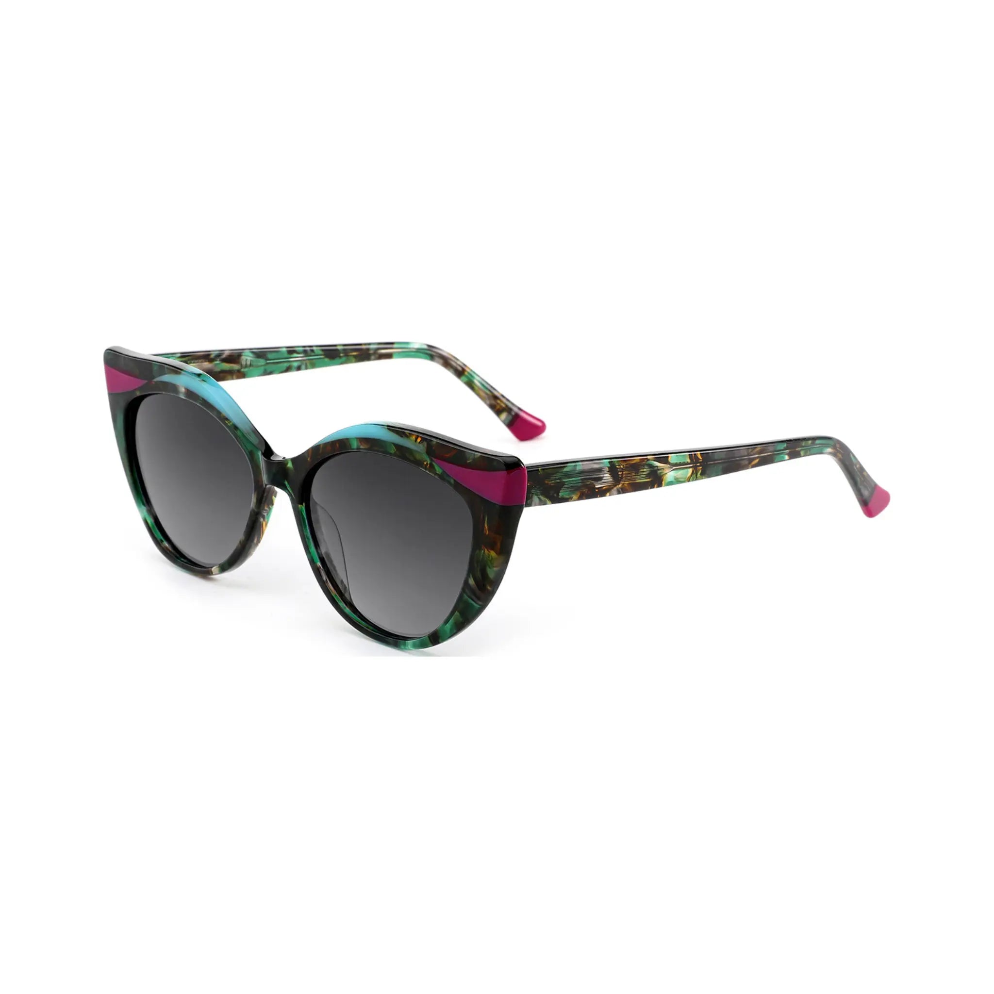Betty’s Retro Shades Evelyn sunglasses in marbled green with grey gradient lenses