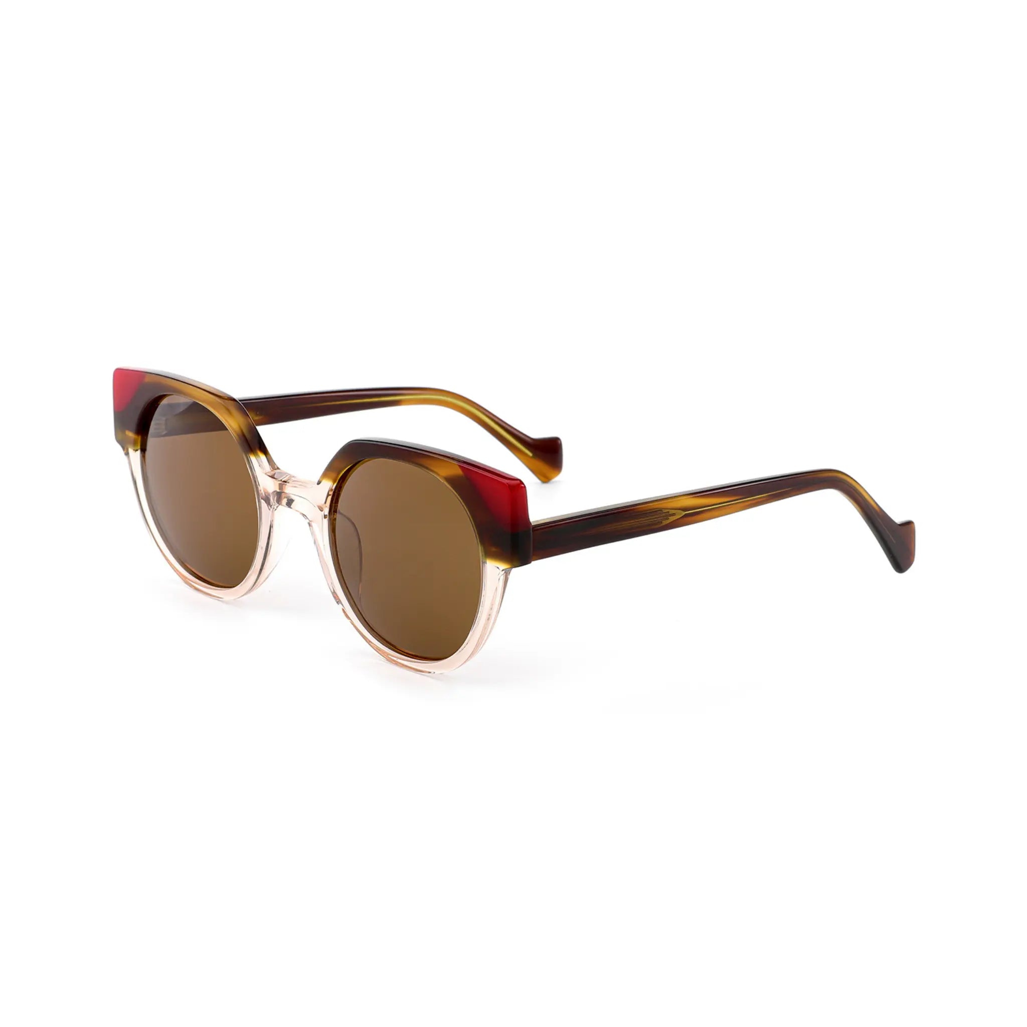 Betty’s Retro Shades Joyce sunglasses in marbled brown with amber lenses