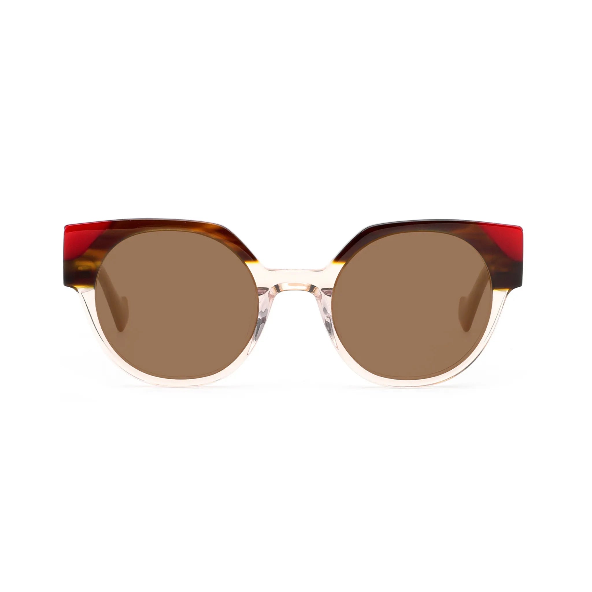 Betty’s Retro Shades Joyce sunglasses in marbled brown with amber lenses
