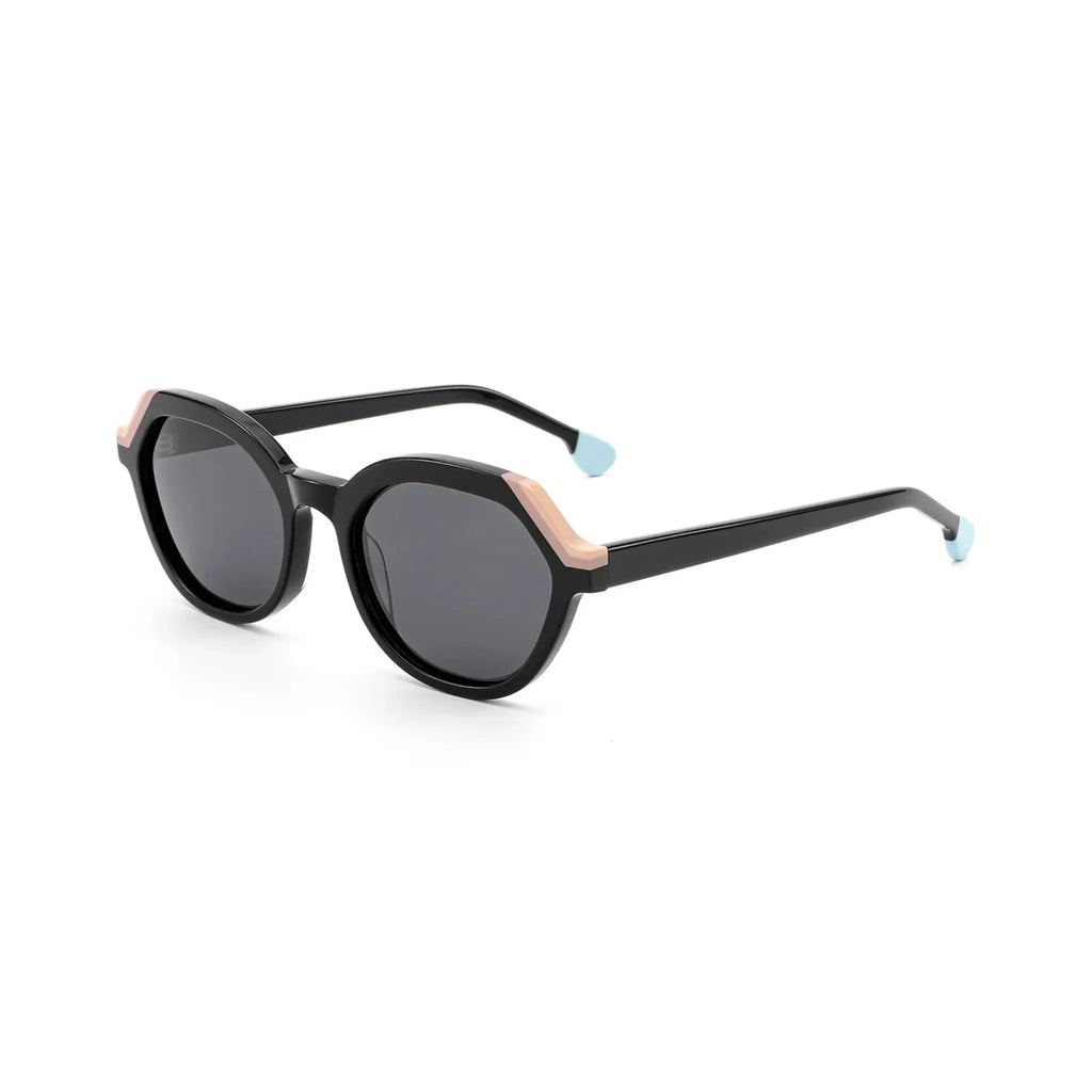 Betty’s Retro Shades Judith sunglasses in marbled black with dark grey lenses