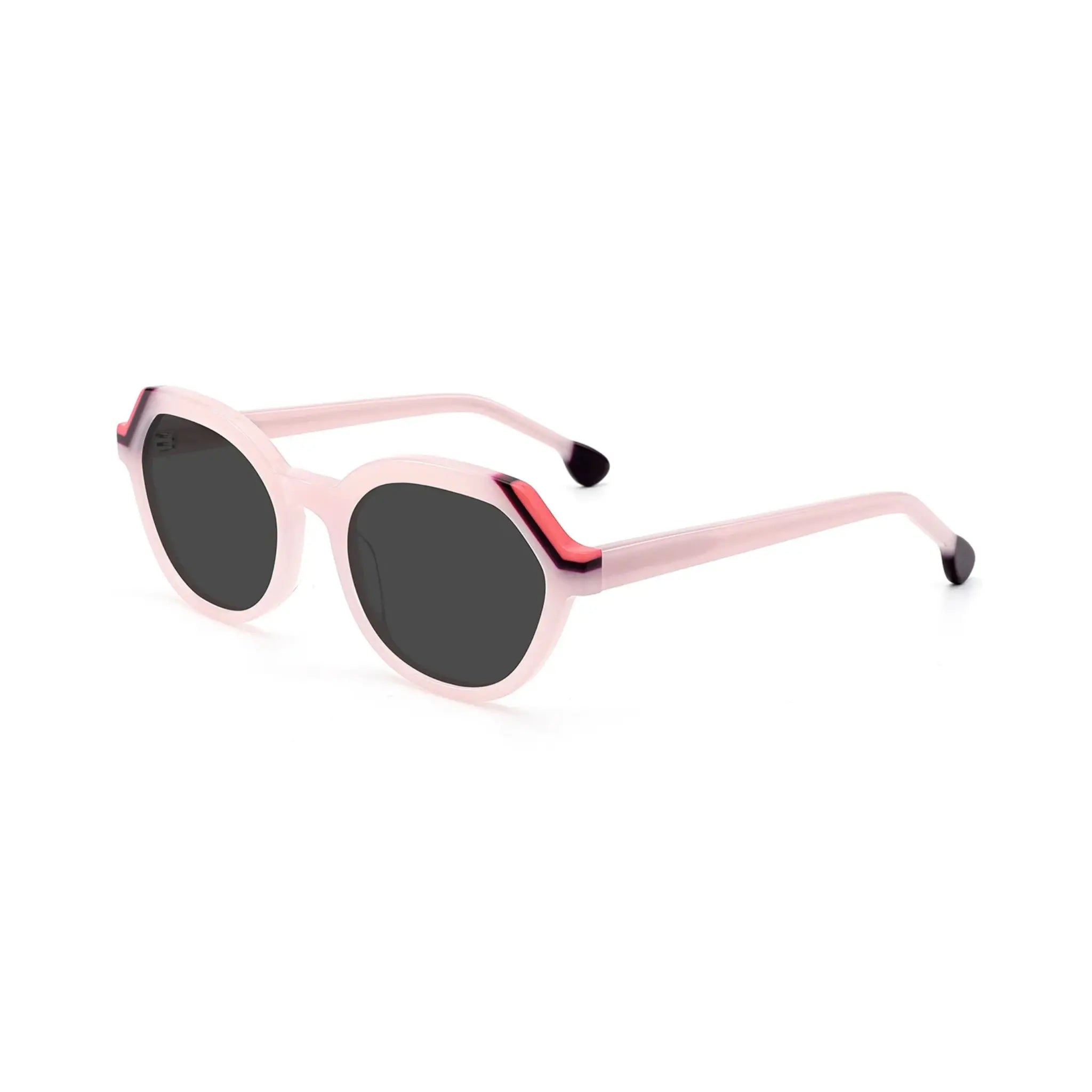 Betty’s Retro Shades Judith sunglasses in marbled pink with dark grey lenses