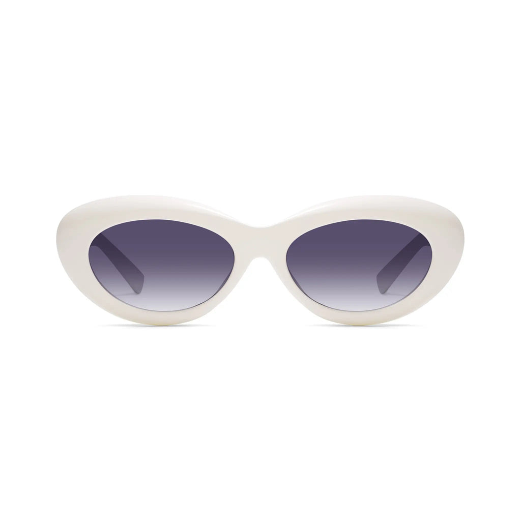 Betty’s Retro Shades June sunglasses in white with grey gradient lenses