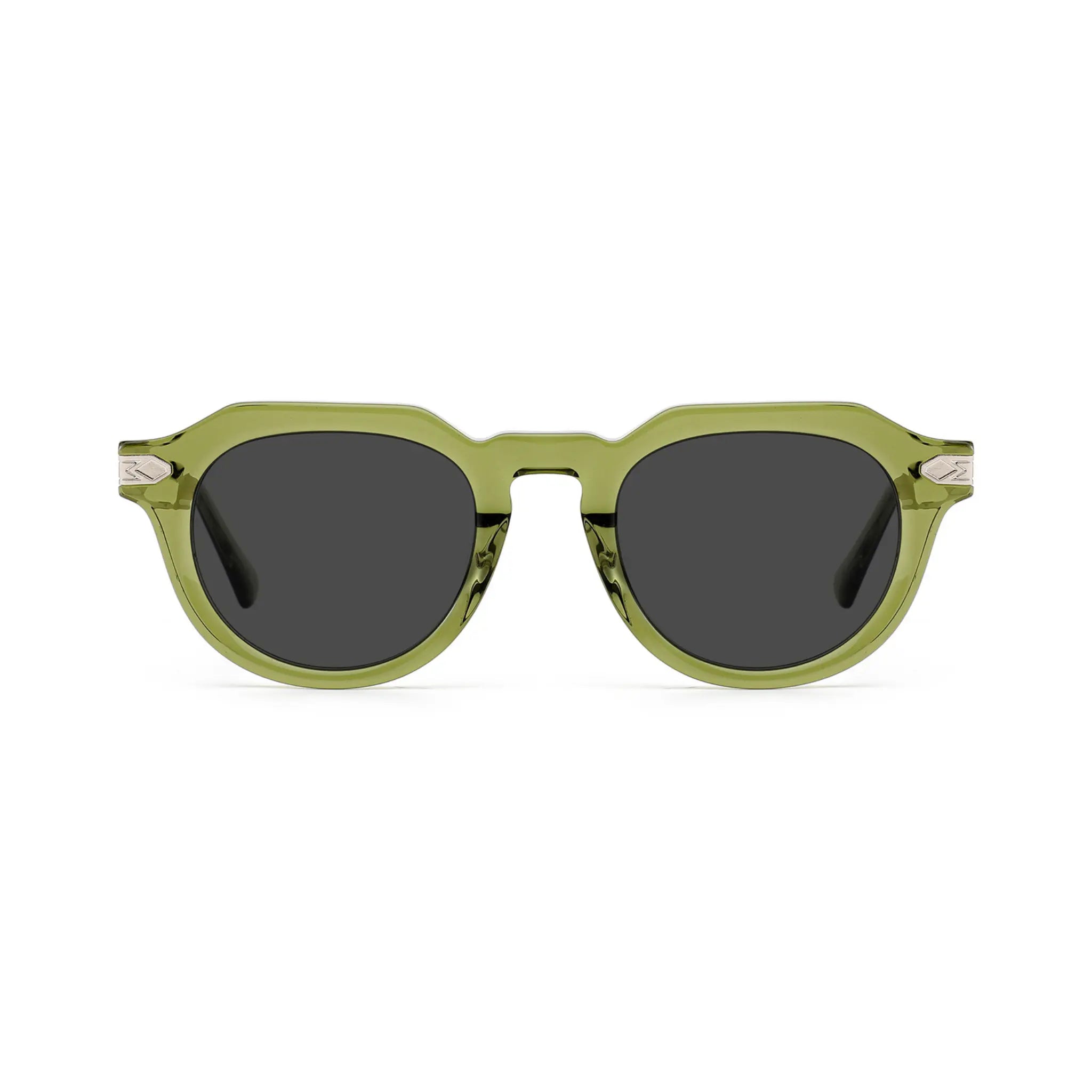 Betty’s Retro Shades Mitzi sunglasses in translucent green with dark grey lenses