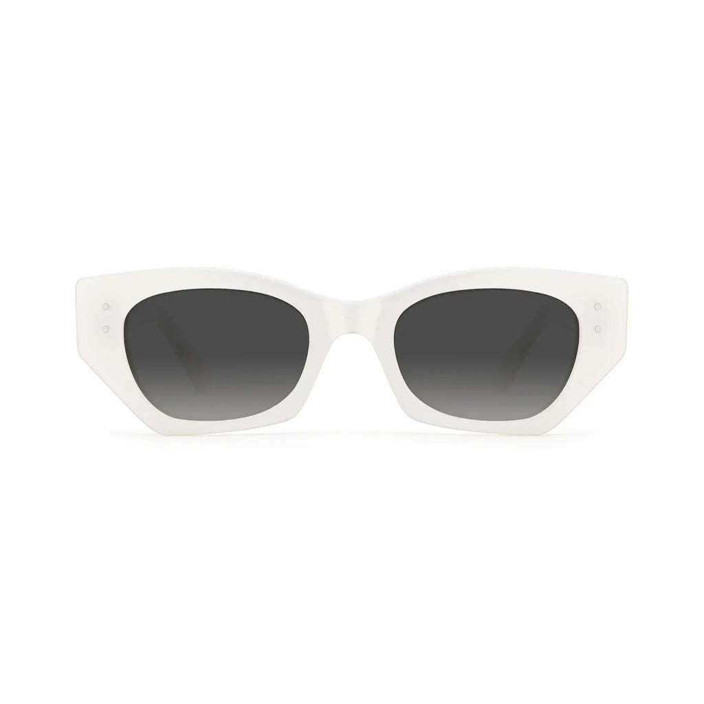 Betty’s Retro Shades Phyllis sunglasses in white with grey gradient lenses