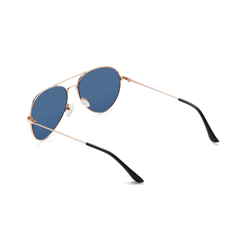 Betty’s Retro Shades Renee sunglasses in rose gold with blue lenses