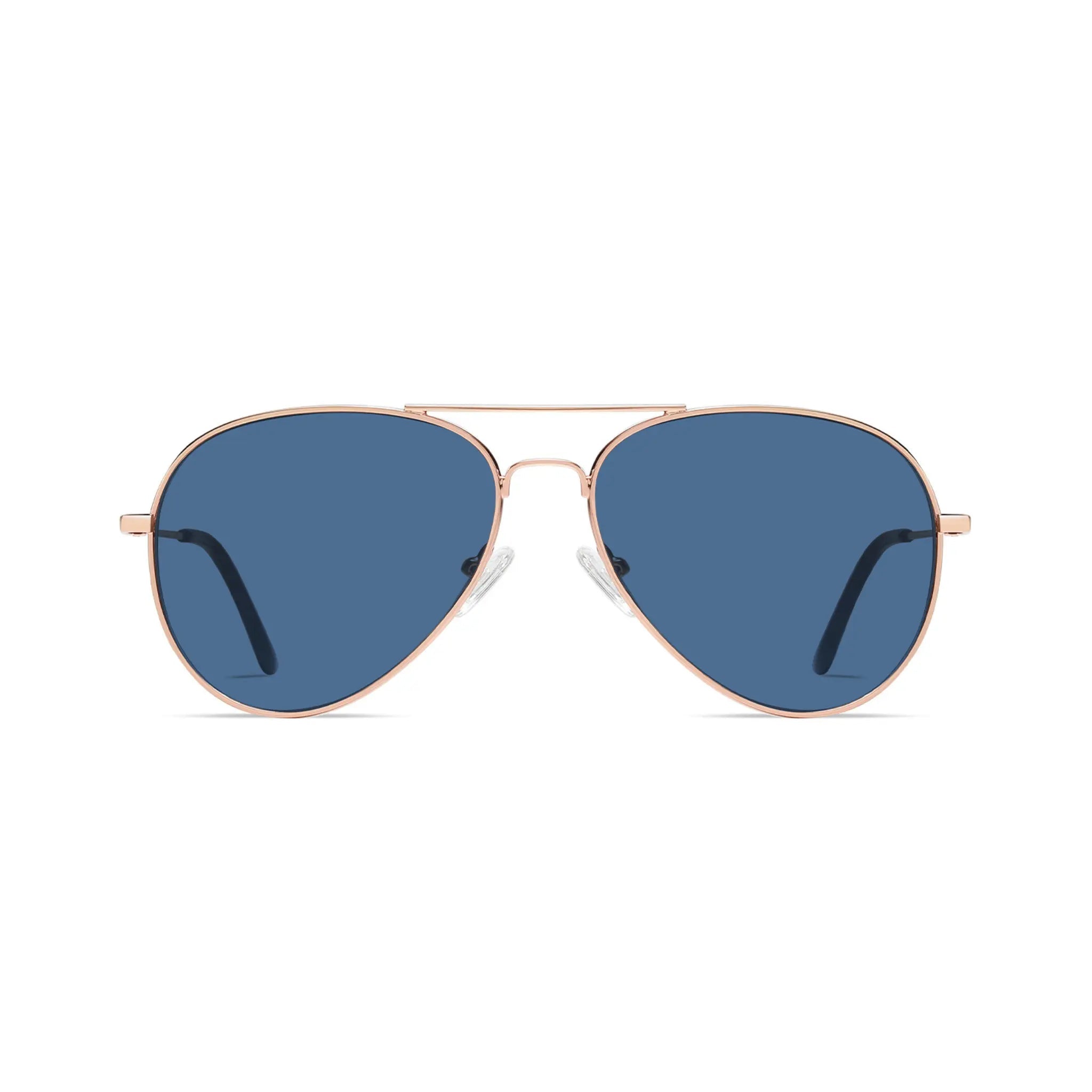 Betty’s Retro Shades Renee sunglasses in rose gold with blue lenses
