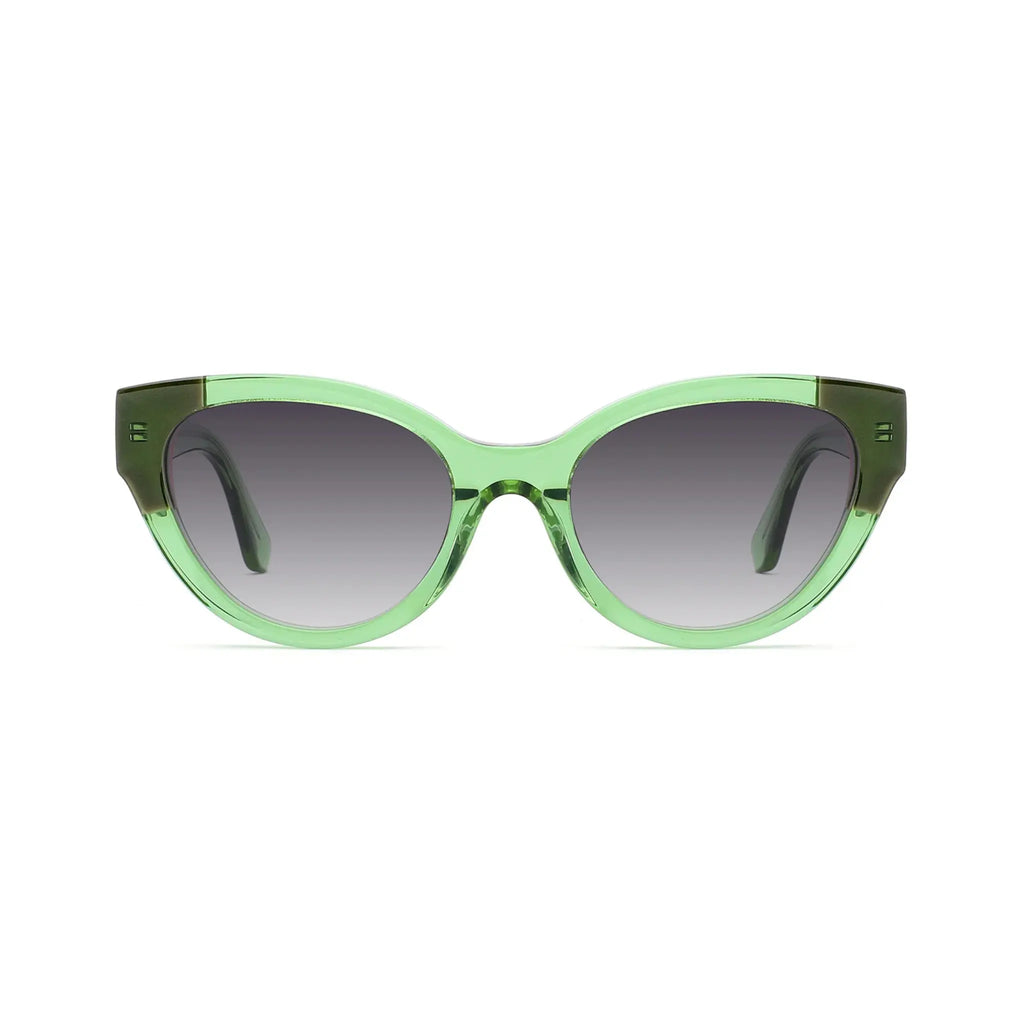 Betty’s Retro Shades Shirley sunglasses in clear green with dark grey lenses